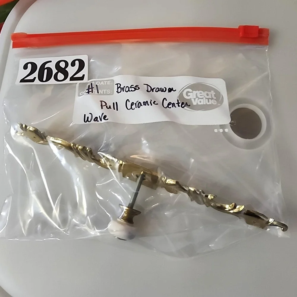 NOS Vintage‎ KBG G952 French Provincial Brass Drawer Pull Backplate Furniture